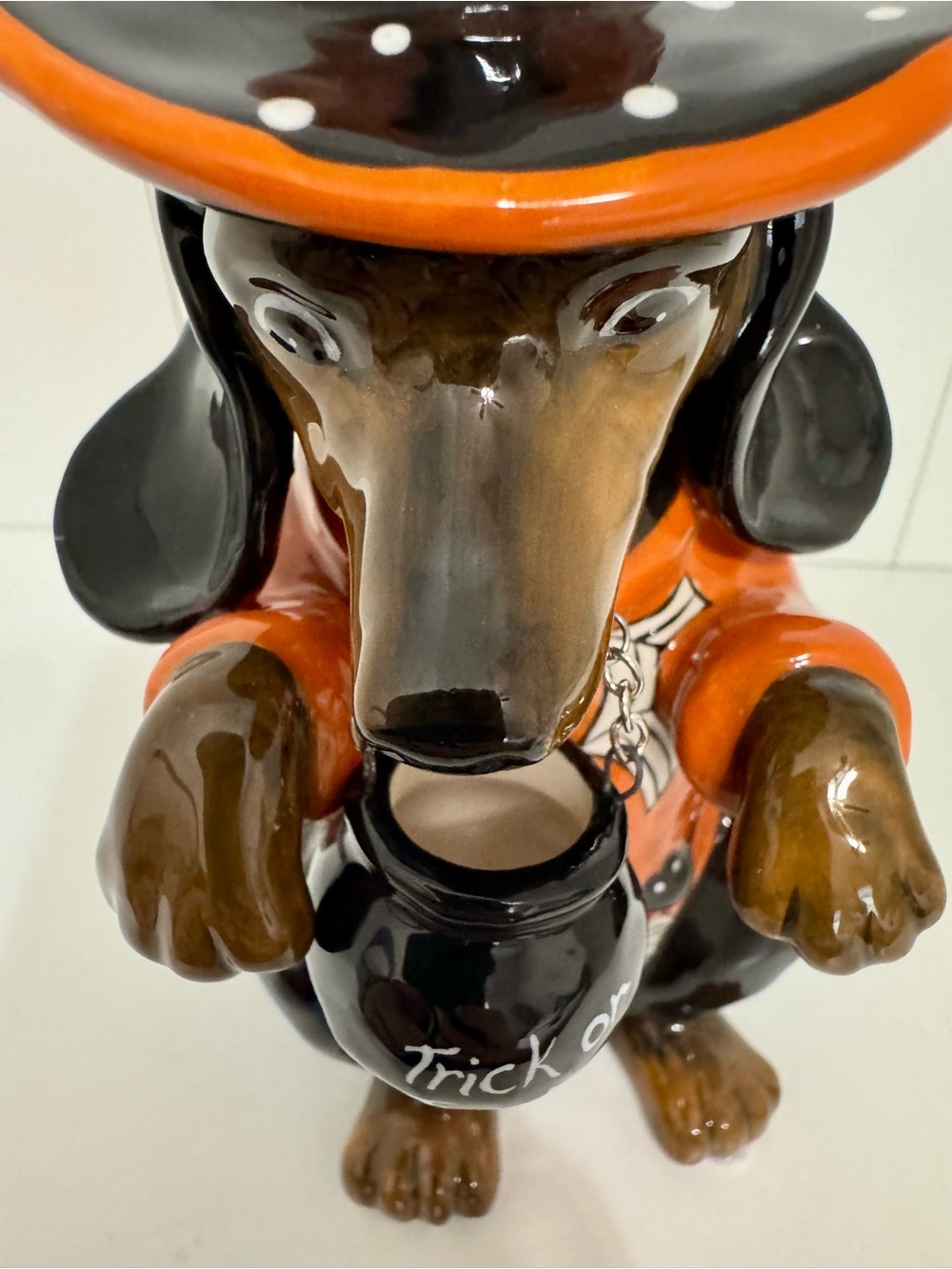 Blue Sky Clayworks  Halloween Dachshund Witch Trick-or-Treat Figurine NWT - Picture 6 of 11